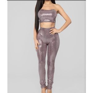 FashionNova Pink Metallic Set